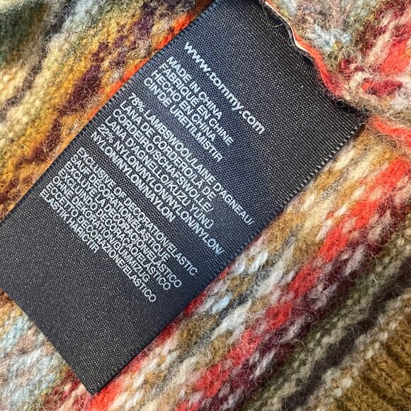 Tommy Hilfiger XXL Fair Isle Lambswool Sweater Crewneck Ribbed Hem and Cuffs - Picture 6 of 14